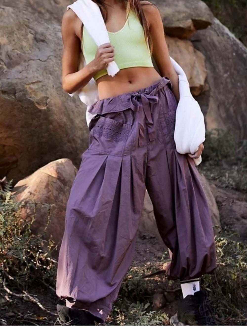 FP Movement Falling Higher Pants in Purple Mtn. Size M Pirate Boho Baddie NWT